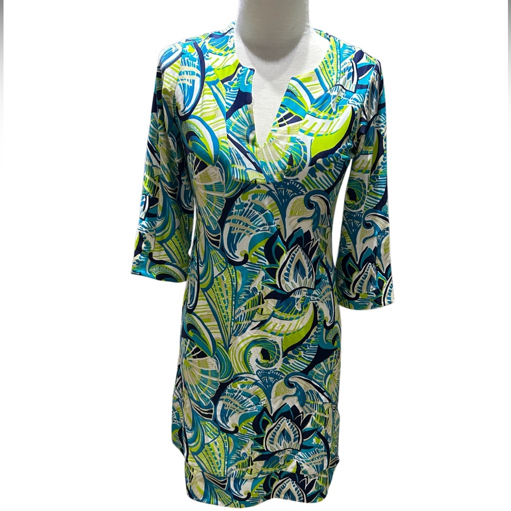 Jude Connally Lexi Turquoise Fanfare Paisley Shift Tunic
Dress XS